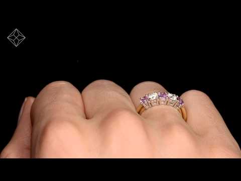 Pink Sapphire 0.90ct and Diamond Ring 0.40ct 18K Gold Ft26