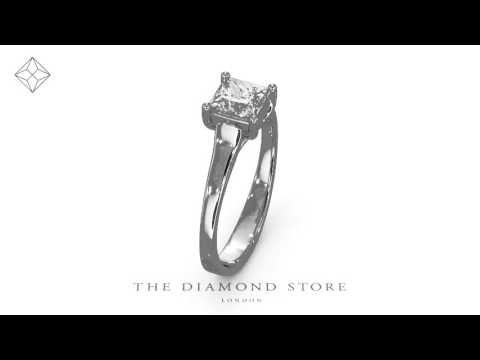 Engagement Ring Certified Lucy 18K White Gold Diamond 0.75CT-G-H/SI