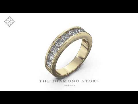 Rae 18K Gold Lab Diamond Half Band Eternity Ring 2.00CT F/VS
