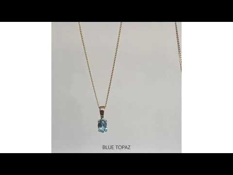 Peridot 7 x 5mm 9K Yellow Gold Pendant Necklace