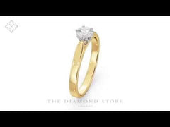 Certified 0.50CT Chloe Low 18K Gold Engagement Ring H/SI