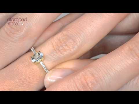 Aquamarine 0.35CT And Diamond 9K Yellow Gold Ring
