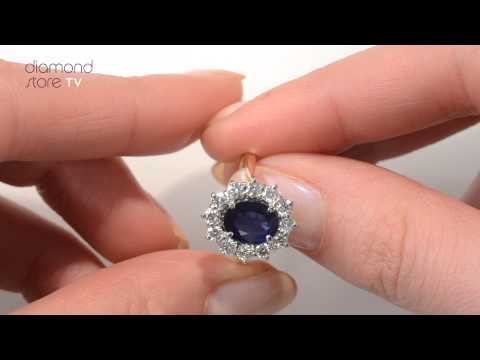 Sapphire 2.3ct And Diamond 1ct Cluster Ring in 18K Gold