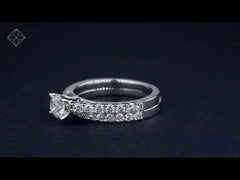 Natalia GIA Diamond Engagement Side Stone Ring 18K Gold 1.15CT G/VS2