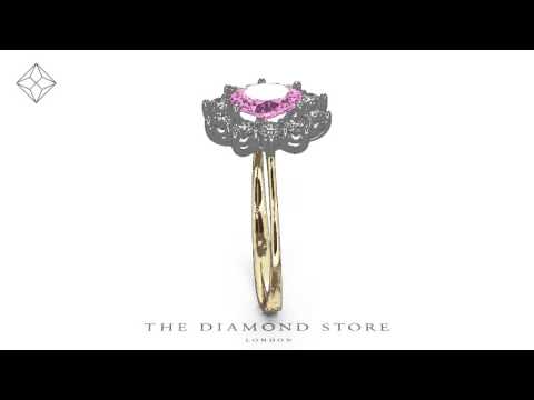 18K Gold 0.50ct Diamond and 1.05ct Pink Sapphire Ring