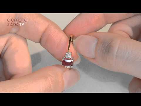 Ruby 6 x 4mm And Diamond 18K Gold Ring FET37-T