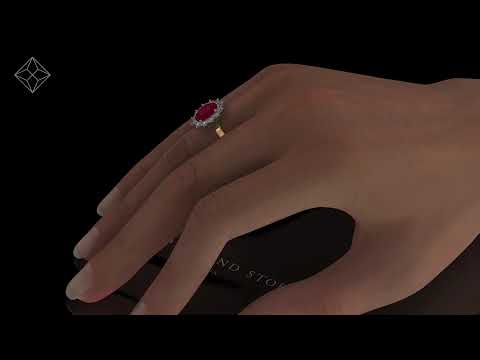 Ruby 2.40ct And Lab Diamond 1.00ct Cluster Ring in 18K Gold