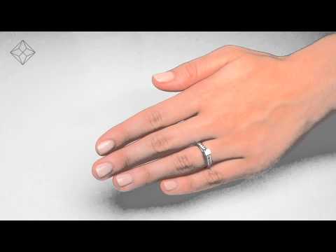 Sidestone Engagement Ring Alexa 0.95ct G/SI2 Diamond 18K White Gold