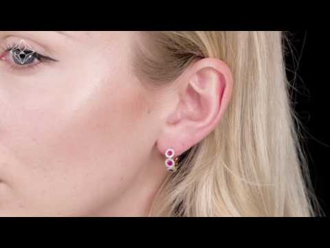 Ruby and Diamond Trilogy Earrings in 18K Gold - Asteria Collection