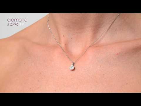 Galileo 1.00ct Solitaire Look Diamond 0.41ct 18K White Gold Necklace