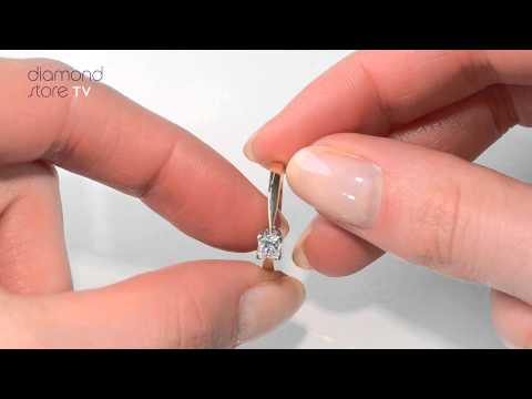 Certified Lauren 18K Gold Diamond Engagement Ring 0.33CT-G-H/SI
