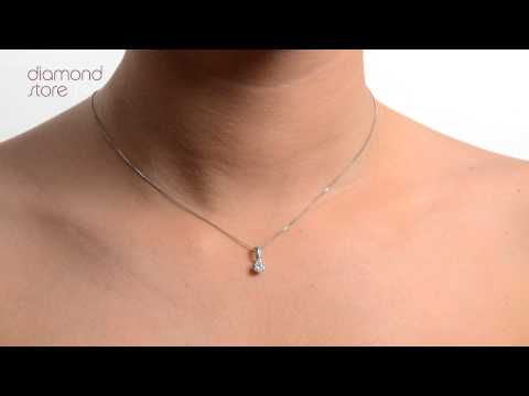 Chloe 18K White Gold Lab Diamond Solitaire Necklace 0.25CT F/VS