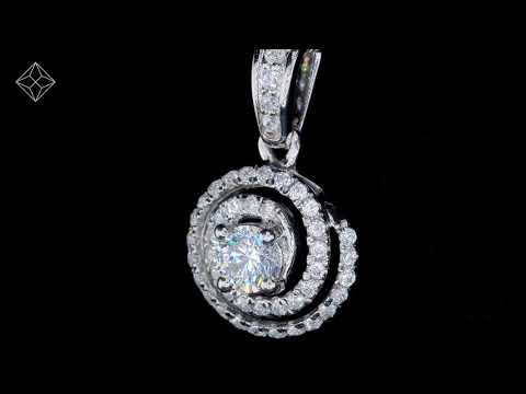 Diamond Swirl Necklace 0.60ct Set in 18K White Gold