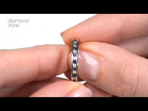 Sapphire 0.12ct And Diamond 925 Sterling Silver Ring