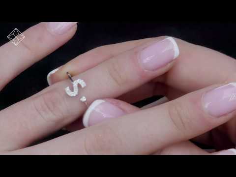 Lab Diamond Initial 'V' Ring 0.07ct Set in 925 Silver SIZE L N