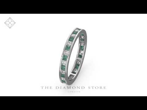 Eternity Ring Lauren Diamonds G/VS and Emerald 1.15CT - Platinum