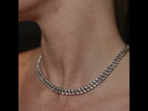 16 Inch Havana Cuban Lab Diamond Necklace 1ct Set in 18K Gold Vermeil