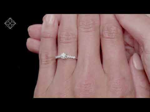 Lab Diamond Side Stone Engagement Ring 0.25ct H/Si in 9K White Gold