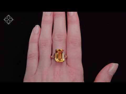 Citrine 14 x 10mm And 9K Gold Ring