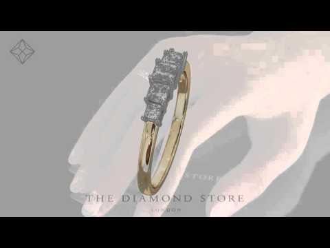 Lucy 18K Gold 5 Stone Princess Diamond Eternity Ring 0.50CT H/SI