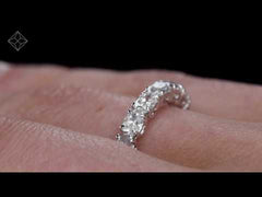 Elisa Diamond Eternity Ring Asscher Cut 4ct VVs Platinum Size J-N