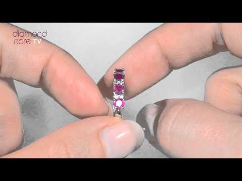 Ruby 0.66ct And Diamond 9K White Gold Ring