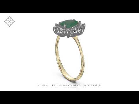 Emerald 0.70ct And Diamond 0.50ct 18K Gold Ring