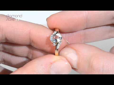 Aquamarine 0.70CT And Diamond 9K Yellow Gold Ring