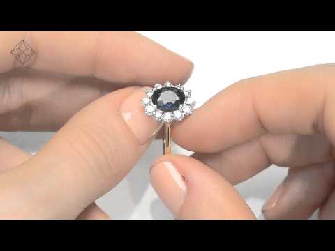 Sapphire 1.55ct And Diamond 0.50ct 18K Gold Ring