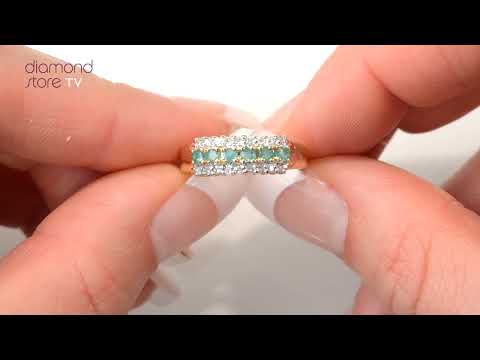Emerald 0.38ct And Diamond 9K Gold Ring