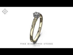 Certified Low Set Chloe 18K Gold Diamond Engagement Ring 0.33CT-G-H/SI