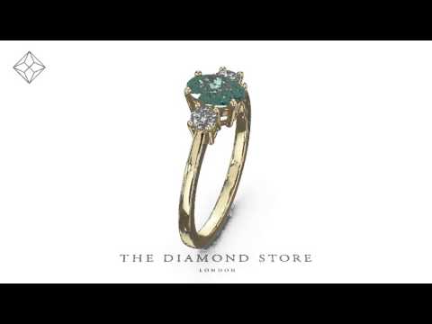 Emerald 0.75ct And Diamond 18K Gold Ring