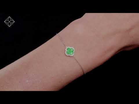 Alegria 1.01ct Emerald and Lab Diamond Bracelet in 9K White Gold