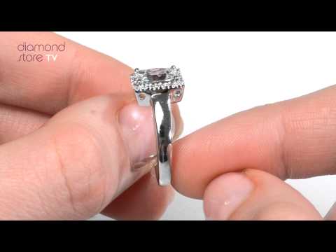 Aquamarine 1.42CT And Diamond 9K White Gold Ring