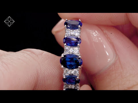1.85ct Sapphire and Diamond Eternity Ring 18KW Gold Asteria Collection