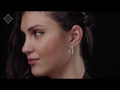 1ct Lab Diamond Life Journey Drop Earrings Set in 9K White Gold