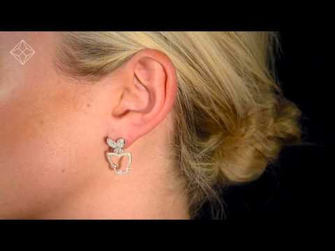 Athena Diamond Drop Butterfly Earrings Multi Wear 1.09ct 18KW Gold