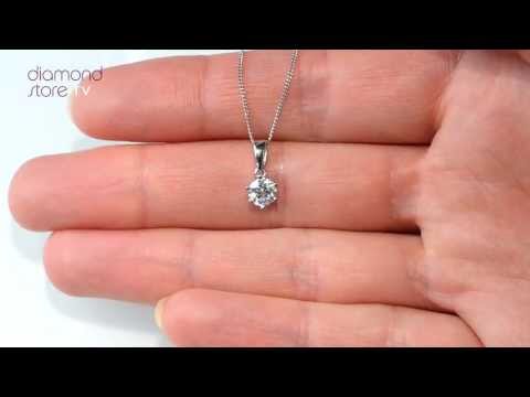 Chloe 1.50ct Lab Diamond Solitaire Pendant Necklace F/VS Quality in 18K White Gold