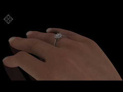 Ella Halo Lab Diamond Engagement Ring IGI 1.30ct F/VS1 18K White Gold