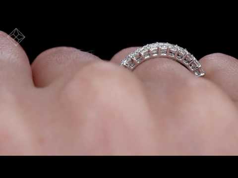 Clara Diamond Eternity Ring Princess Cut 1ct VVs Platinum Size J-N