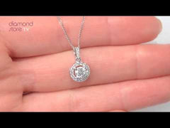 Ella Lab Diamond Halo 0.71ct Pendant Necklace in 18K Yellow Gold F/VS1