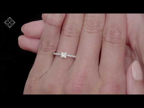 Princess Cut Lab Diamond Engagement Ring 0.25ct H/Si in 9K White Gold