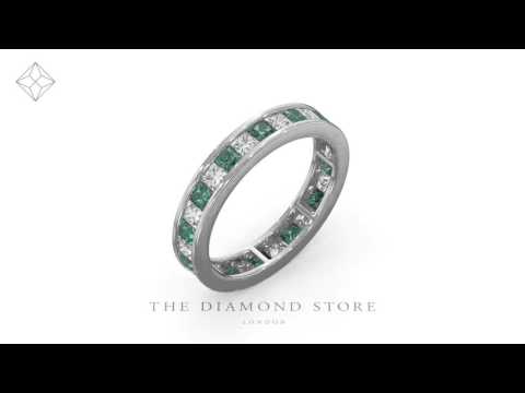 Eternity Ring Lauren Diamonds H/SI and Emerald 2.20CT - Platinum