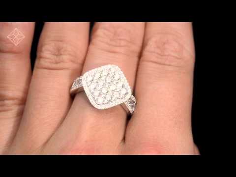 Diamond Galileo 1.75CT Side Stone Ring in 18K White Gold Ring - N4536Y
