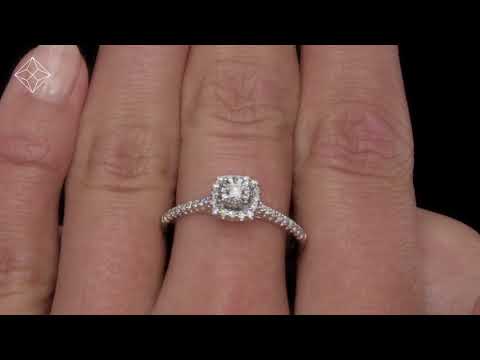 Masami Diamond Halo Engagement Ring 0.25ct Pave Set in 9K White Gold