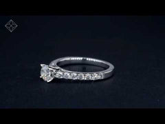 Natalia Diamond Engagement Side Stone Ring 18K Gold 0.91CT H/SI
