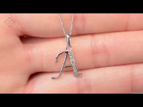 925 Silver Lab Diamond Initial 'A' Necklace 0.05ct