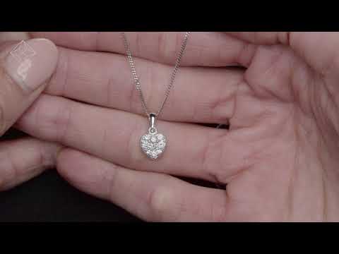 Lab Diamond Heart Pendant Necklace 0.25ct H/Si in 9K White Gold