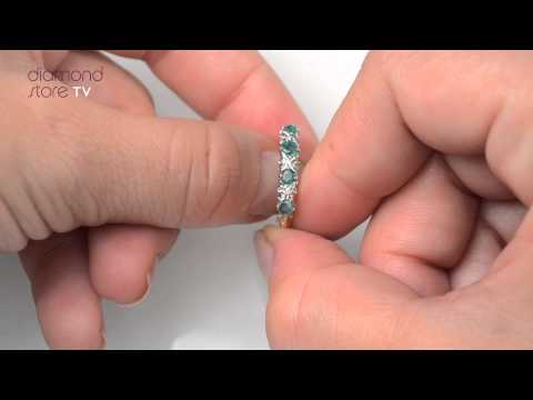 Emerald 0.28ct And Diamond 9K Gold Ring