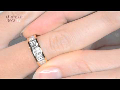 18K Gold Baguette Diamond Eternity Ring 1.00CT H/SI - SIZE L